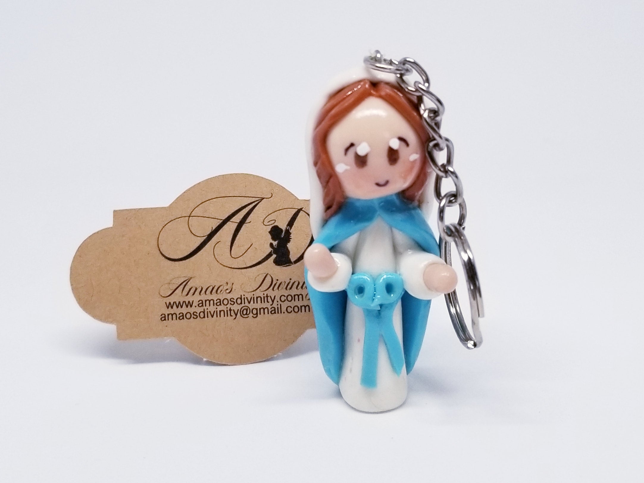 Amaos Divinity Miracle Virgen Mary - Virgen de La Medalla Milagrosa (Mini) (Miracle Virgin Mary Keychain)